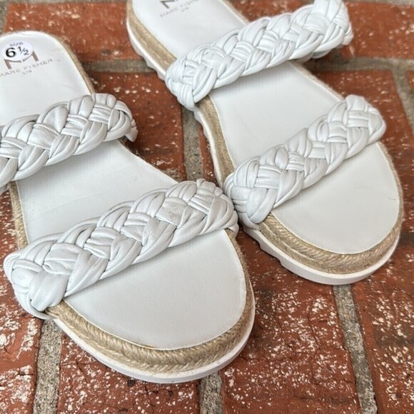 Marc Fisher Jaimee Flat Espadrille Slip On Sandal in White Size 6.5 - Picture 8 of 8
